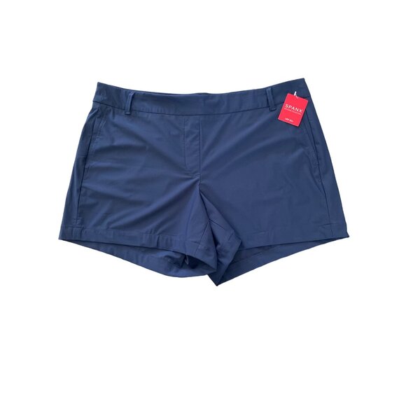 Spanx NWT 4" Midnight Navy Blue Sunshine Shorts, UPF 50+ Women's Size XL - Picture 3 of 6